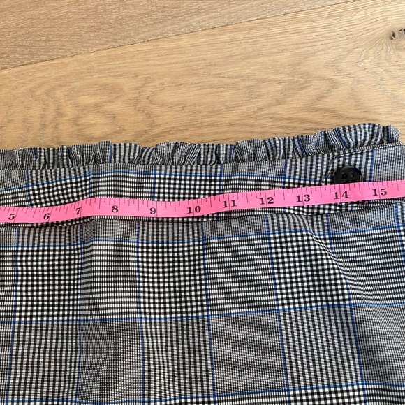 2 for $20 - Plaid Ruffle Waist Pencil Mini Skirt - Picture 4 of 6